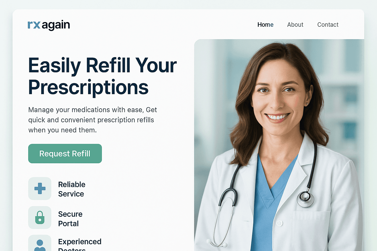 rxagain.com website mockup